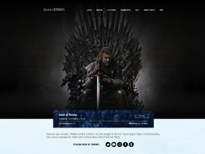 Game of Thrones adobe design graphics illustrator photoshop ui ux web xd