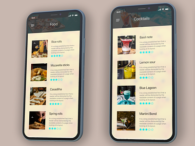 Restaurant Club App design