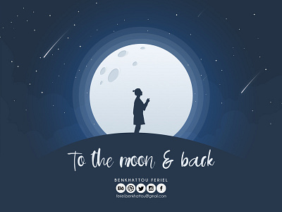 To The Moon & Back illustration moon moonlight