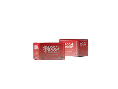 Local Roots 6 pack Box advertising branding can art can mockup illustration product design vector