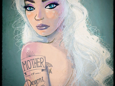 Daenerys Stormborn beautiful blonde blue eyes daenerys targaryen dragons game of thrones girl illustration stormborn textues