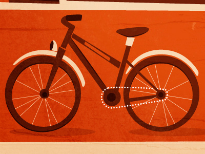 Bike bici bicicle bicicleta bike illustration ilustración orange retro vintage