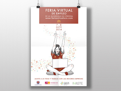Poster Final confetti cordoba fair girl illustration poster virtual virtual fair