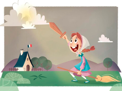 Joan cartoon drawing france girl illustratio illustrator ilustración joan of arc