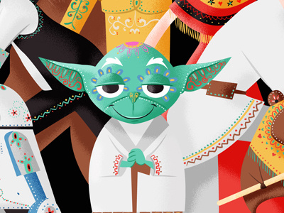 Teaser Starwars character fan art fan war illustration ilustración mexican star wars yoda