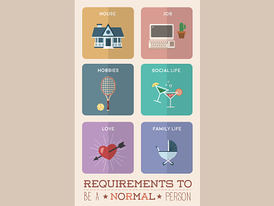 Requirements design flat hobbie home house icon icons illustration job movie love poster vectorial
