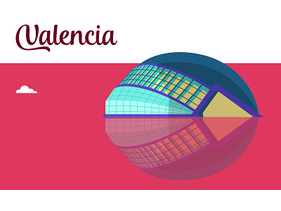Valencia city flat icon illustration oceanografic spain valencia vectorial
