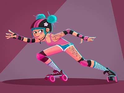 Roller Derby animation character character design diseño de personajes drawing illustration illustrator ilustración roller roller derby vectorial