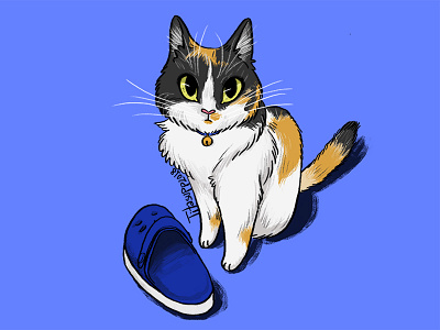 Needy cats digital paint illustration