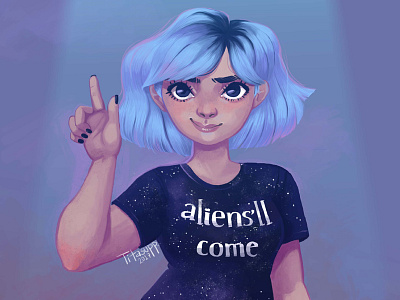 Aliens Ll Come digital paint illustration portrait