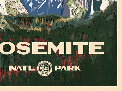 Yosemite National Park Postcard design illustrator national parks photoshop yosemite