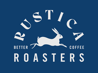 Rustica Roasters Logo blue cesar contreras illustrator logo top design typography