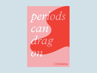 COMMA Ad 1 branding comma grammar logo period pink product tampon