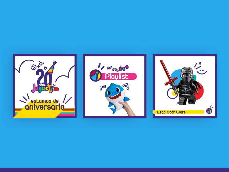 Juguetón, social media redesign ilustrator social media toy store design flat illustration vector