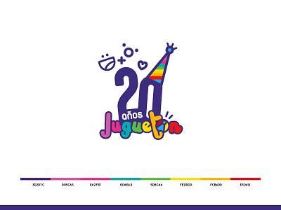 Juguetón, 20 años ilustrator logo redesign toy store vector