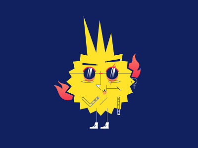 Punk Sun design flat illustration illustrator punk rock sun vector yellow
