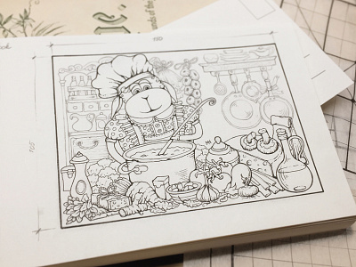 Sketch of coloring postcard