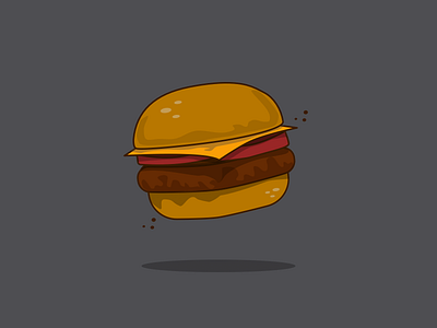 14/100 Burger with cheddar and tomatoes. 100days 100dayschallenge art burger design graphic design graphicdesign hamburger icon illustration logo logodaily sketchapp vector