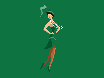 20s Flapper Girl art design flat illustration minimal vector