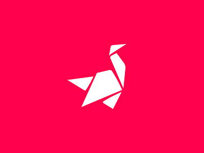 Upframe bold brand branding flat identity logo logomark logotype mark origami paper swan upframe