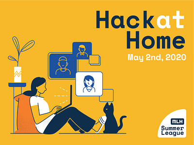 Hack at home adobe illustrator cat design event branding graphic design human illustration