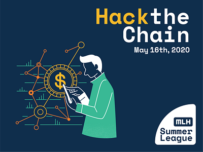 hack the chain adobe illustrator blockchain event graphic design illustration