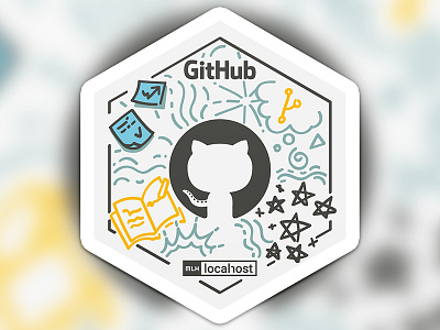 Github X MLH localhost sticker graphic design illustration sticker design