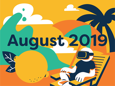 August-VR beach adobe illustrator beach graphic design illustration lemon vector vr