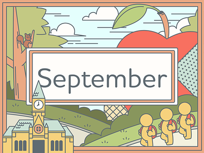 September adobe illustrator apple graphic design illustration school september trees