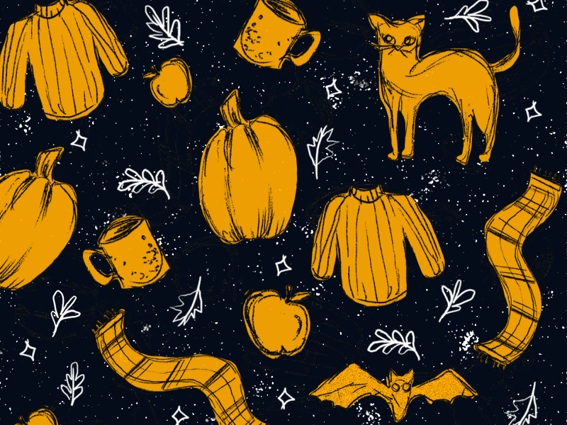 Fall Pattern animated animated drawing animated illustration drawing fall fall animation fall illustration fall pattern halloween halloween animation halloween illustration illustrated illustration october october animation