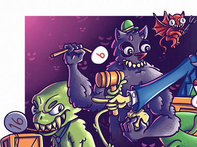 Malicious Auction art auction dark devil digital doodle evil illustration light monster