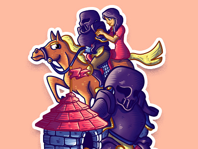 Night Knight art digital doodle drawing fairytale horse illustration knight story