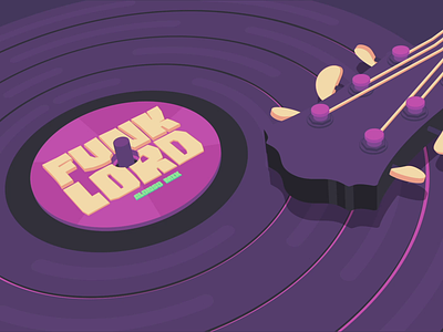 Funk Lord - Alonso Mix 3d animated animation branding design guitar illustration intro logo logo animation lp motion motion design music record ui vinyl