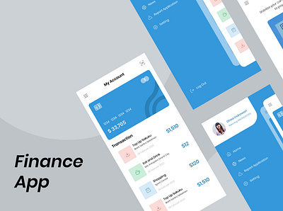 Finance App app branding design flat illustration illustrator minimal ui ux web