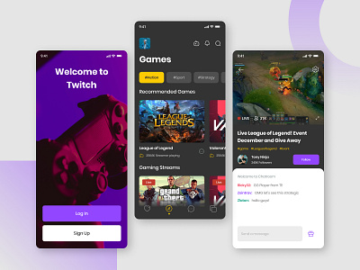 Twitch App Redesign app concept design ios live mobile native stream twitch ui ux