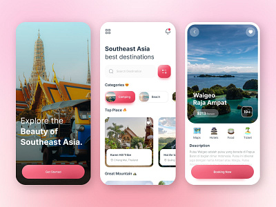 Southeast Asia Travel App airbnb android app asia design ios mobile travel traveling ui ux