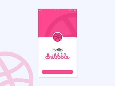 Hallo Dribbble!!! app design flat illustration logo ui vector