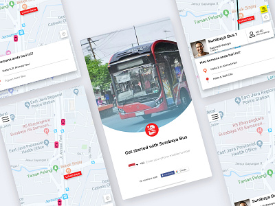 Surabaya Bus Apps app design flat ui ux