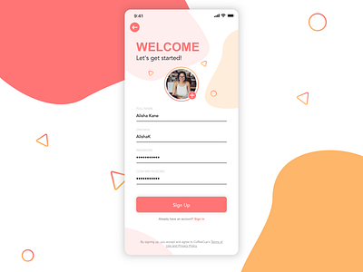 UI #1: Sign Up app illustration iphone iphone 10 logo sign in sign up typography ui ui design uidaily user inteface ux vector