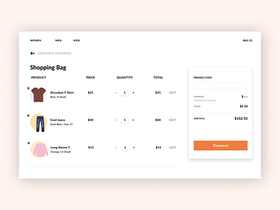 Ecommerce Site branding checkout clothing e commerce e commerce shop figma minimal product shopping bag typography ui uidesign ux web web design