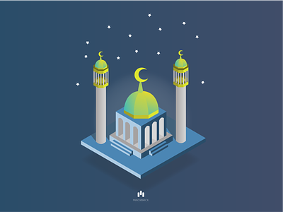 Isometric Illustration - Mosque illustration isometric isometric art