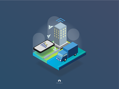 Isometric illustration - Logistic Application