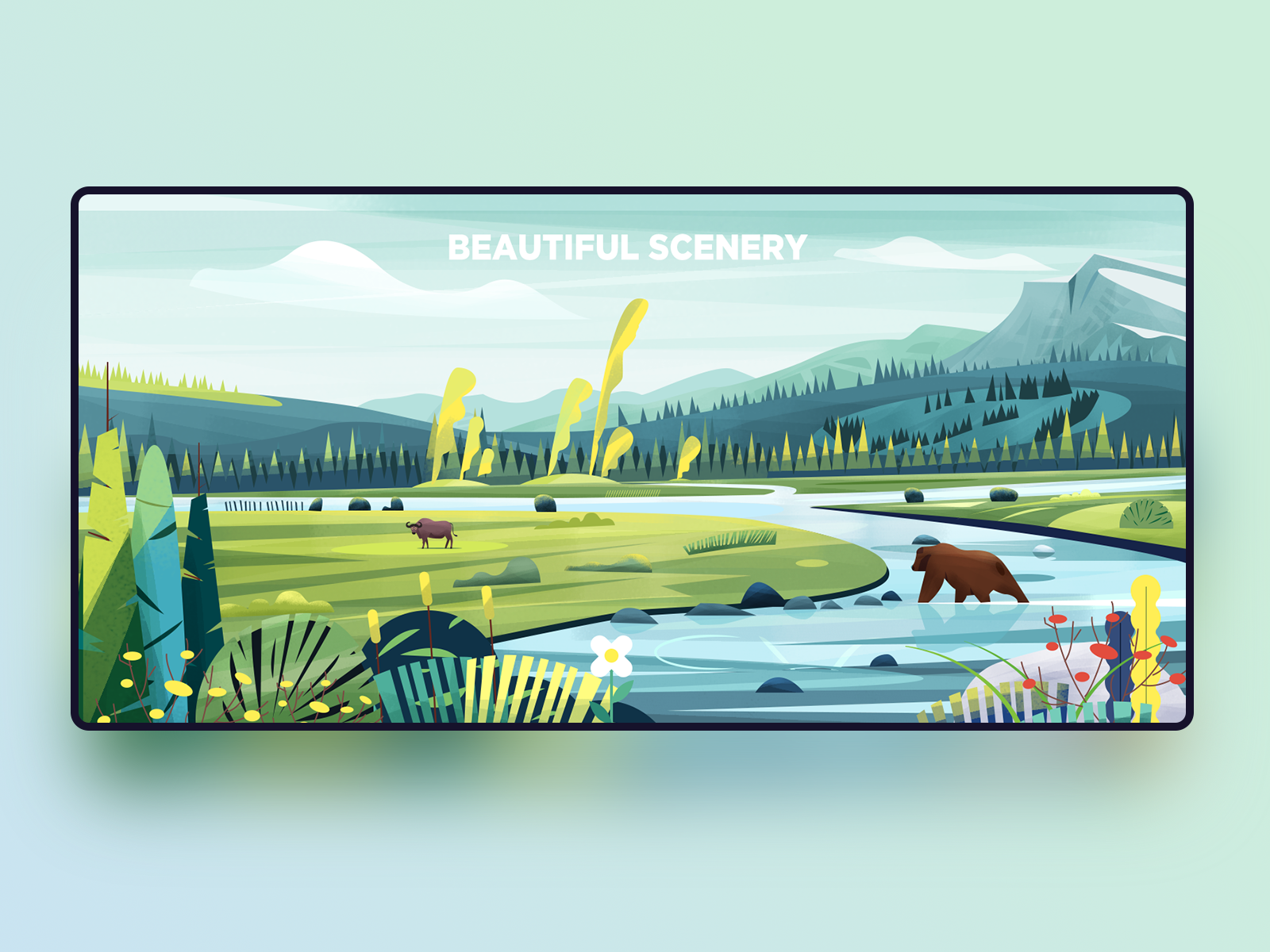 Beautiful scenery by sunny on Dribbble