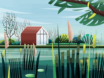 Landscape illustration illustration
