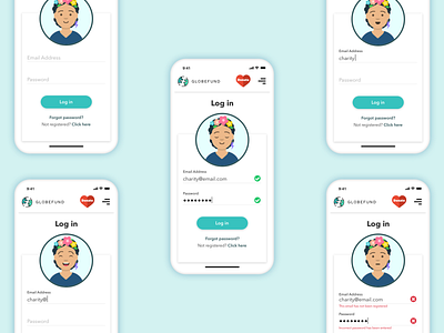 Login Form - Fundraising App app design form ui ux ux design web design