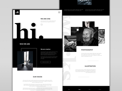 BLK&WHT black and white landing page one page web design