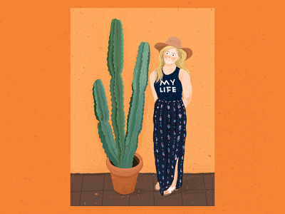 Girls with plants3 illustration