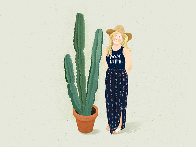 Girls with plants illustration