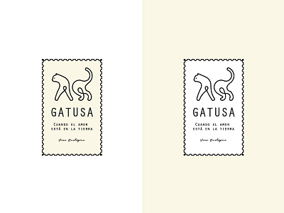 Label Spanish wine Gatusa, Murcia cat icon identity label line logo logodesign spain type vector vino wine
