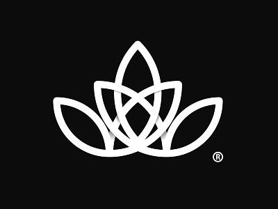 Lotus Flower black flor geometric icon line logo symbol